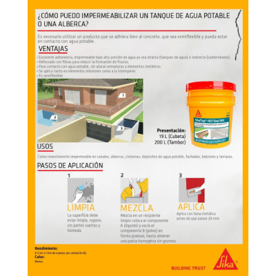 Moetero Cementico Acrilico para Revestimientos Impermiables Blanco de 16.3 Kilogramos